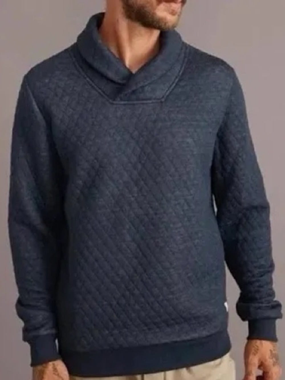 MARINE LAYER Quilted Shawl Collar Sweatshirt